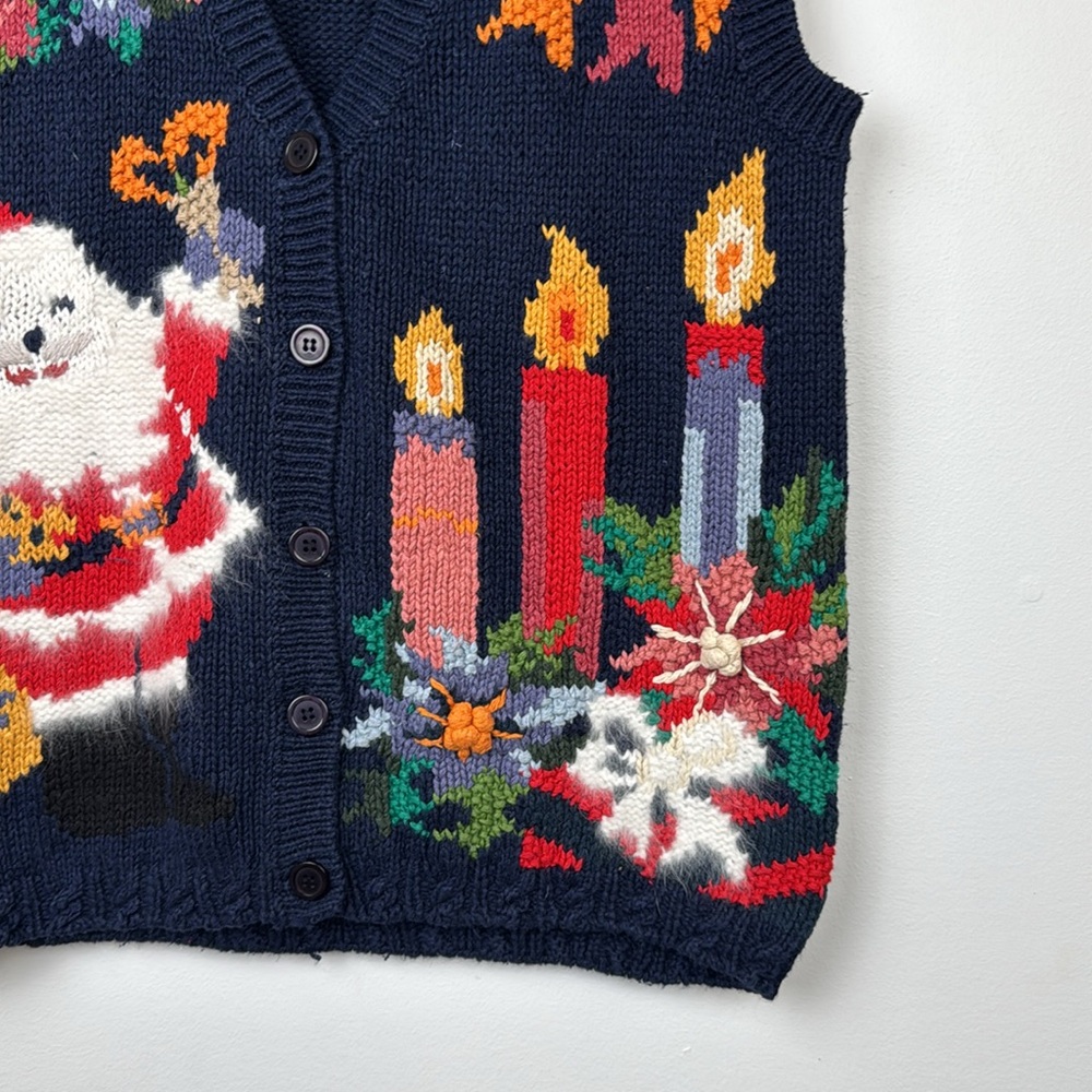 Vintage Cristal Kobe knitted Christmas sweater vest sz M rare - Picture 10 of 11